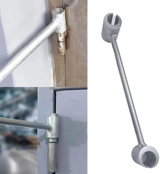 Serratura a Cerniera Integrata in Acciaio - Chiave - Strumento di Regolazione - Doppia Faccia - Porte di Sicurezza - Porte di Laboratorio - Cleanroom - 8,5/17,5 mm - Strumento di Regolazione di Cerniera