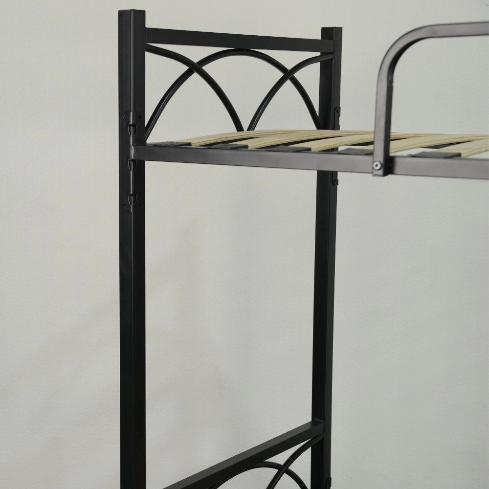 Letto a castello in metallo bianco con reti incluse Wind 80x198x161H