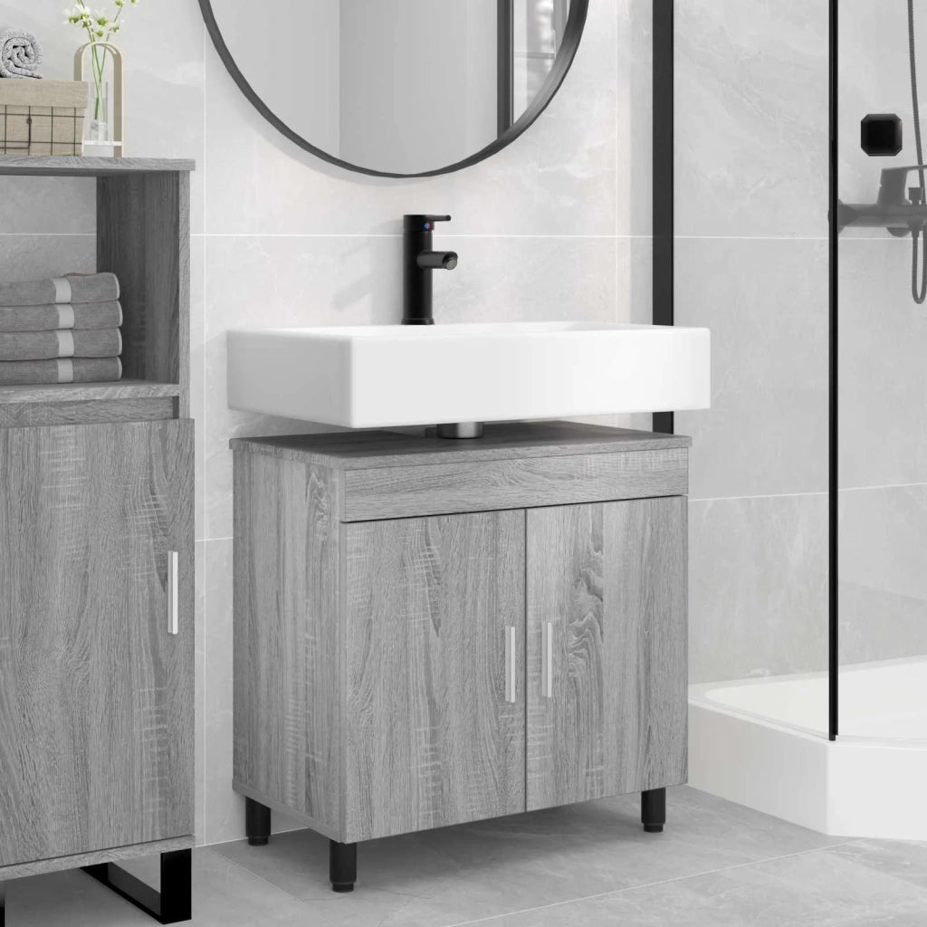 Mobiletto da bagno Sonoma grigio 60 x 35 x 60 cm 889401