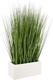 Flair Pianta Artificiale in una Ciotola Ceramica, Pianta Verde, Pianta Artificiale, Erba Finta, Erba Decorativa, Cespuglio Erboso, Erbe, Erba Decorativa, Pianta Solitaria, Pianta Decorativa, Pianta, Verde, Erba da Camera, 021139GN, 45x23x13 cm