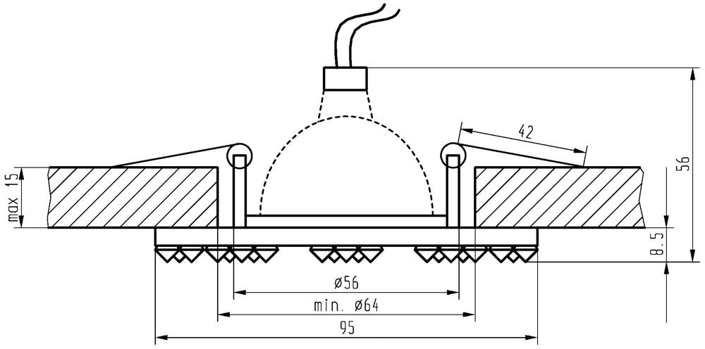 Faretto da incasso quadrato SS-20 1xMR16 bronzo cromato
