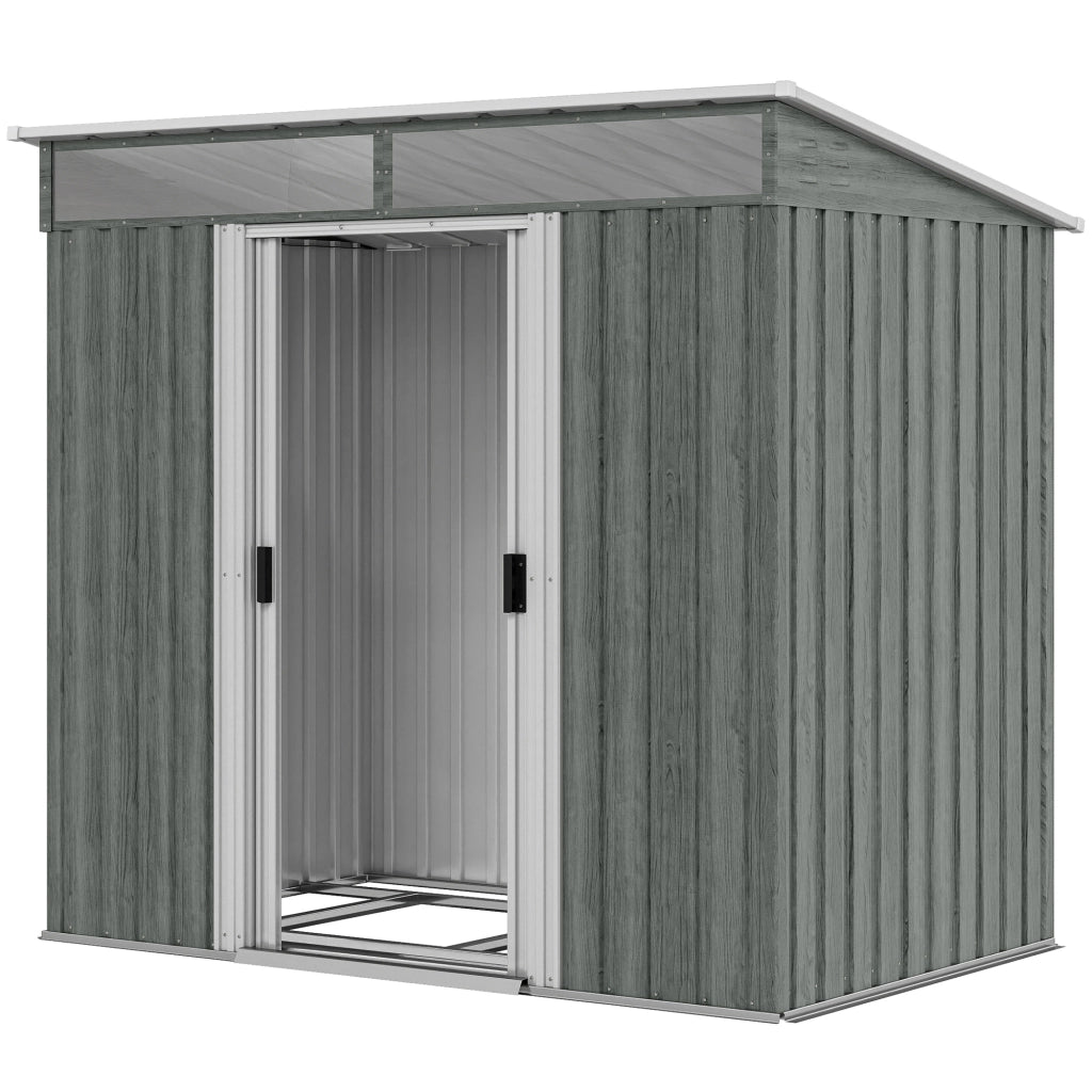 Casetta da Giardino ¨C zephmum ¨C Grigio Chiaro Acciaio 195x122x181.5 cm