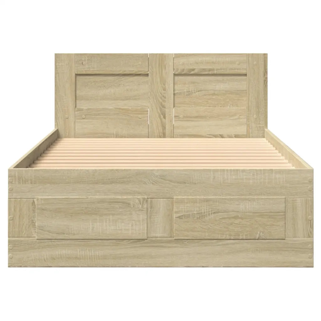Giroletto con Testiera-Struttura Letto con testiera Rovere Sonoma 75x190cm Legno Multistrato 501887