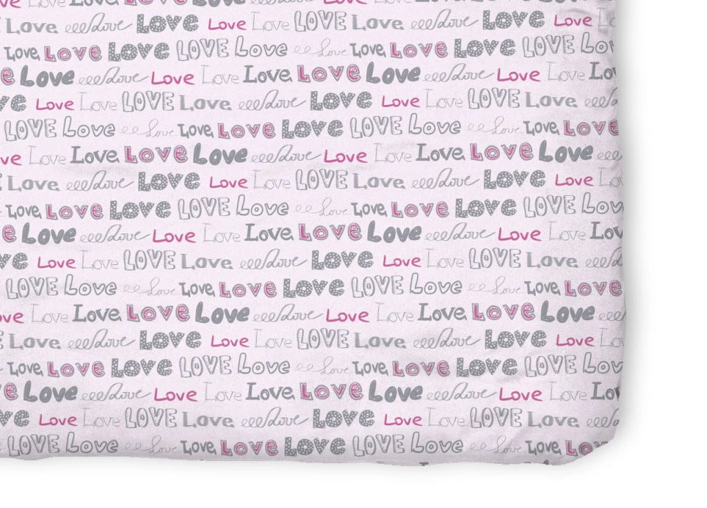 Copriletto Piquet Primavera Estate 100% Cotone Disegno Love Love Cuori - Matrimoniale - Rosa