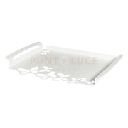 vassoio grande con farfalle butterfly Bianco in Ferro 46x30cm