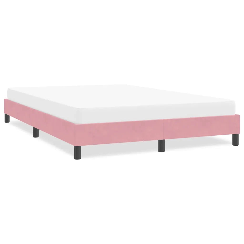 Giroletto senza Materasso-Struttura Letto Rosa 140x210 cm Velluto