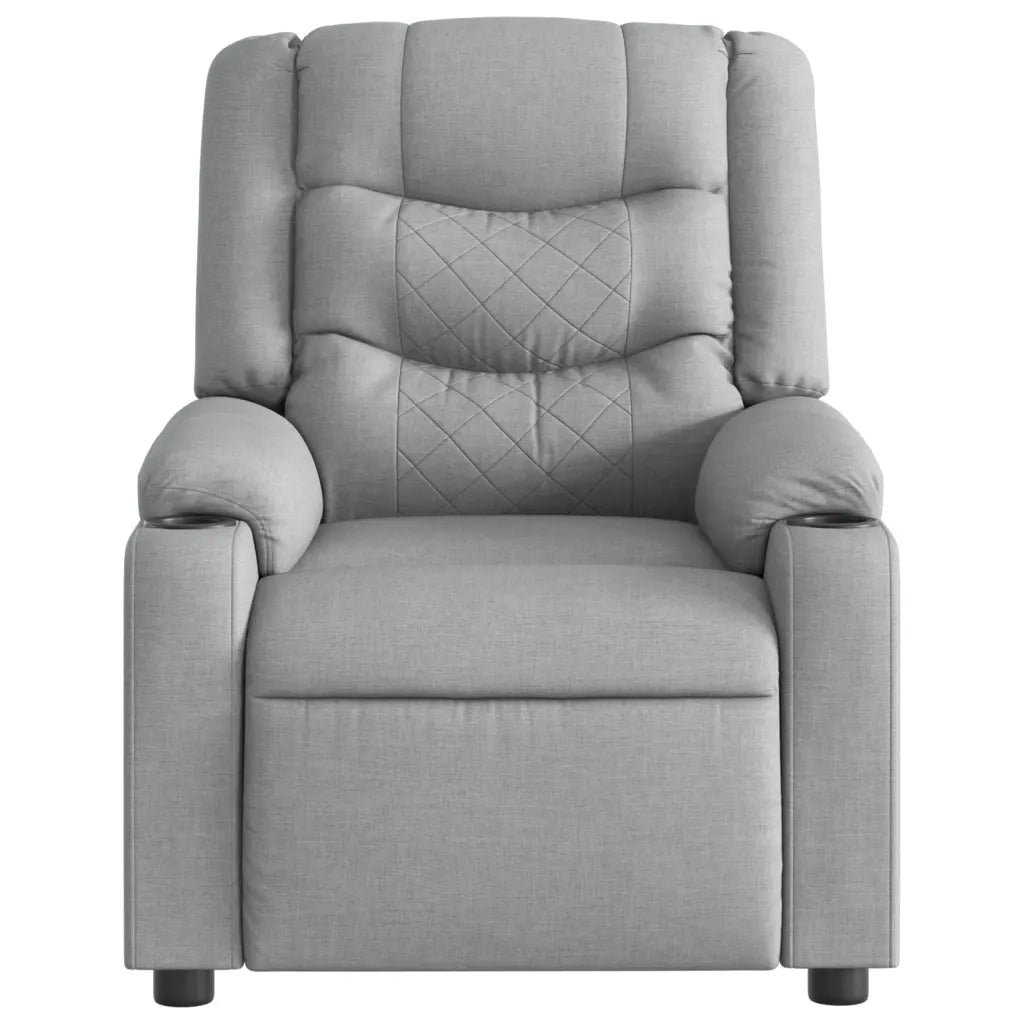 Divano Sedia-Poltrona Reclinabile in Tessuto Grigio Chiaro 730868