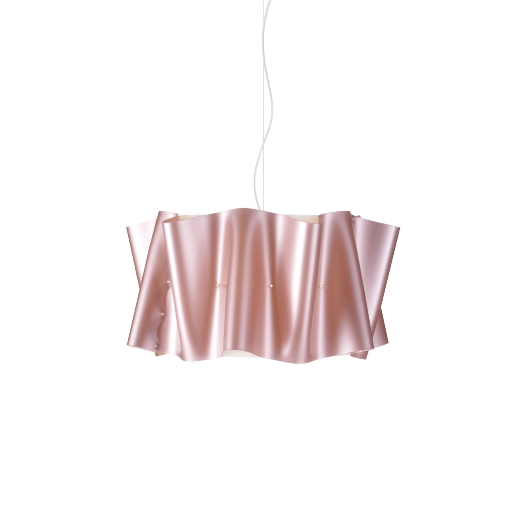 Lampadario Moderno Folio Polilux ® Pink Metal E Metallo Cromo 5 Luci E27