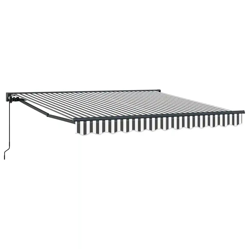 vidaXL Tenda Retrattile Antracite e Bianco 300x250 cm Tessuto