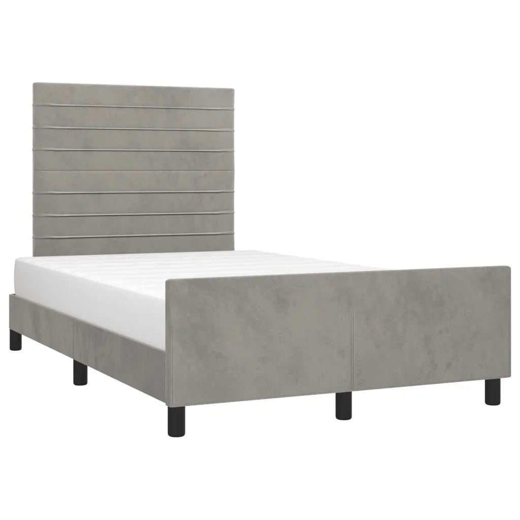 Giroletto senza Materasso Grigio Chiaro 120x190 cm Velluto