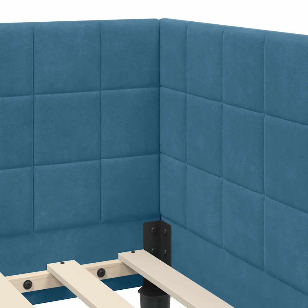 vidaXL Cornice del letto ad angolo Blu 90 x 200 cm Velluto