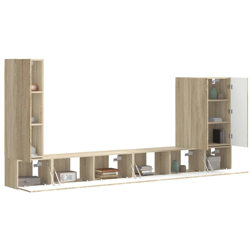 Set di Mobiletto da TV a Parete 6 pcs Rovere Sonoma 3408954