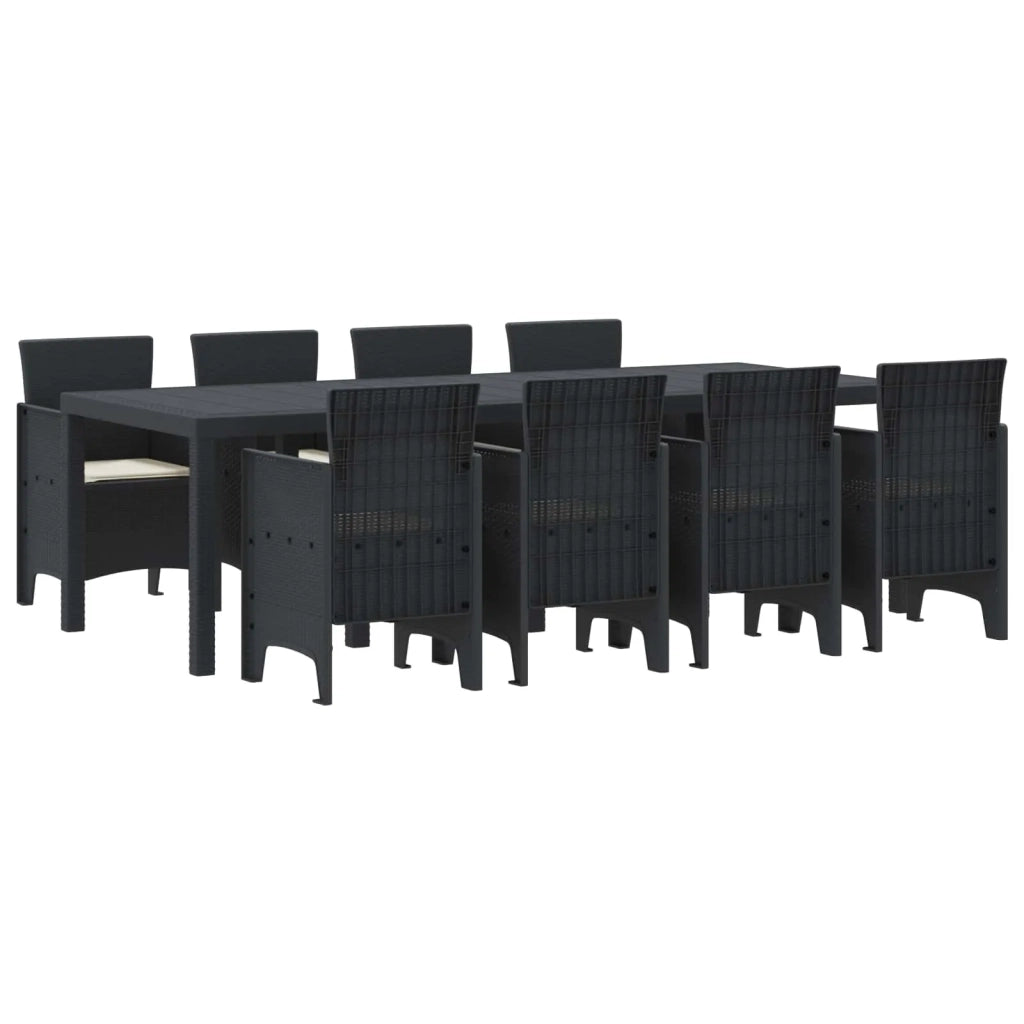 Set da Pranzo per Giardino 9 pcs Antracite Polipropilene