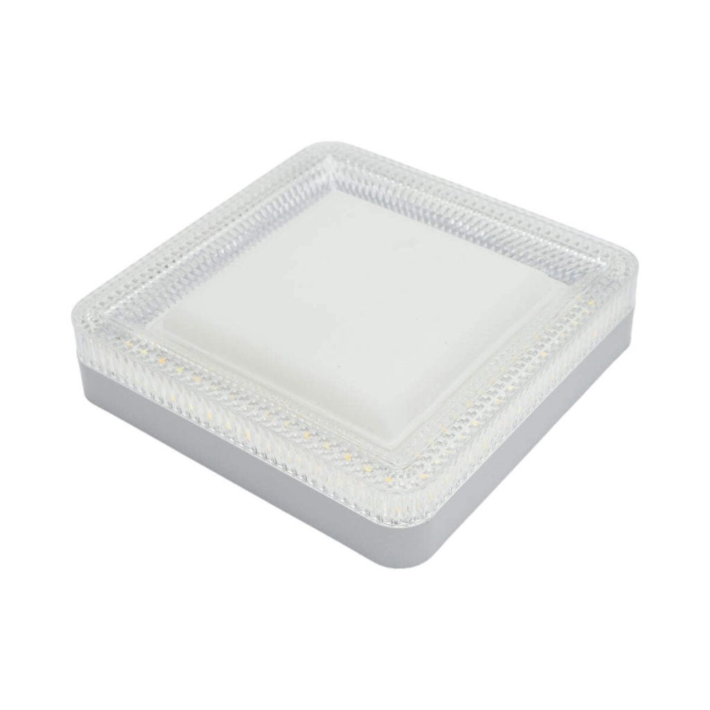 Plafoniera LED 24W, 220V, luce regolabile 3CCT 3000K/4000K/6500K, corpo quadrato 180x180x40mm, IP20