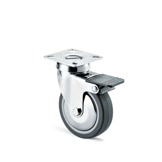 RUOTA SC220CBIS DA 080 GRIGIO CRMT. CON PIASTRA/FRENO