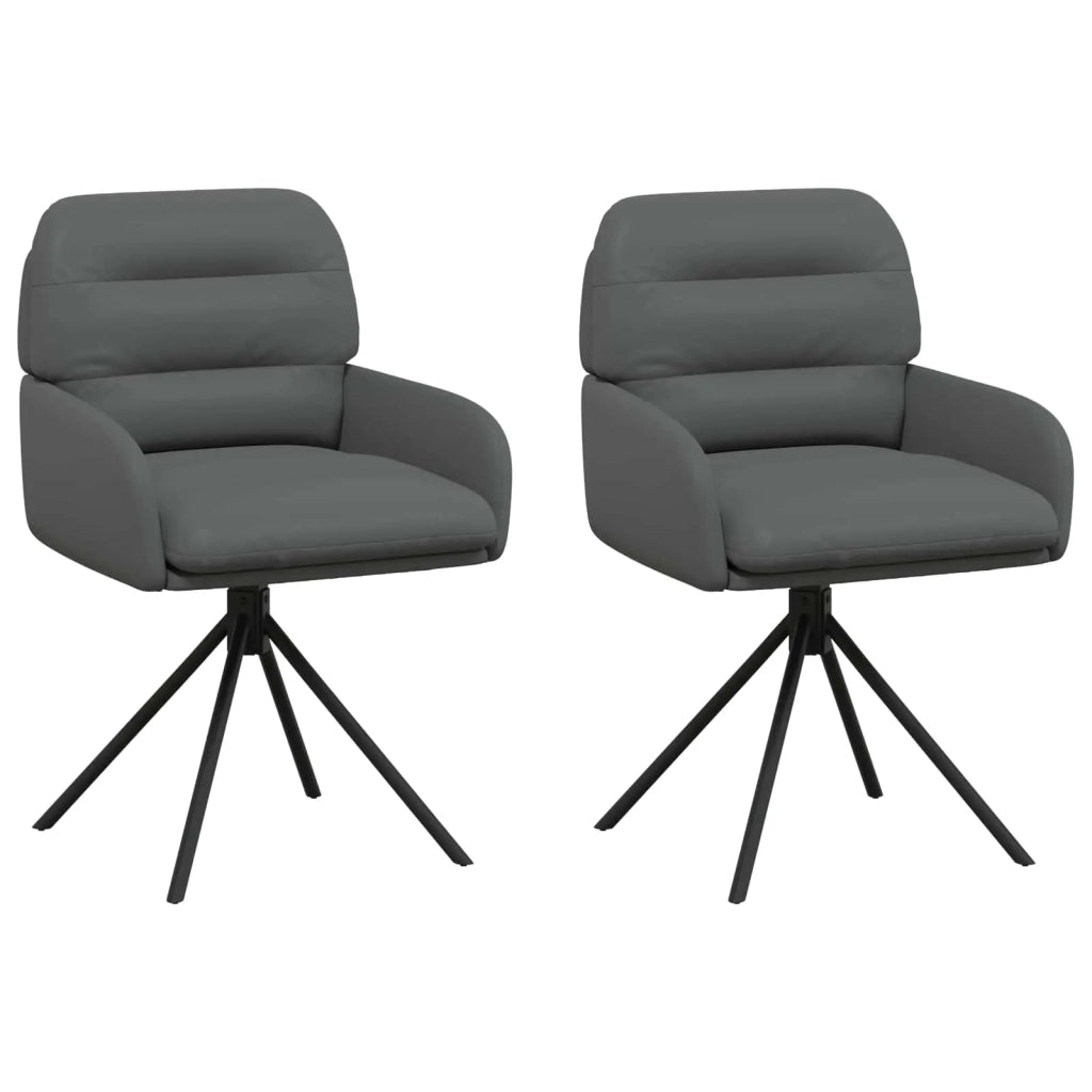 Sedie da pranzo girevoli 2 pcs Similpelle Grigio 42034319