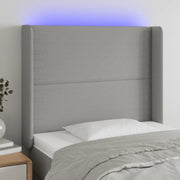 Testiera a LED-Testata con LED Grigio Chiaro 103x16x118/128 cm in Tessuto 893802