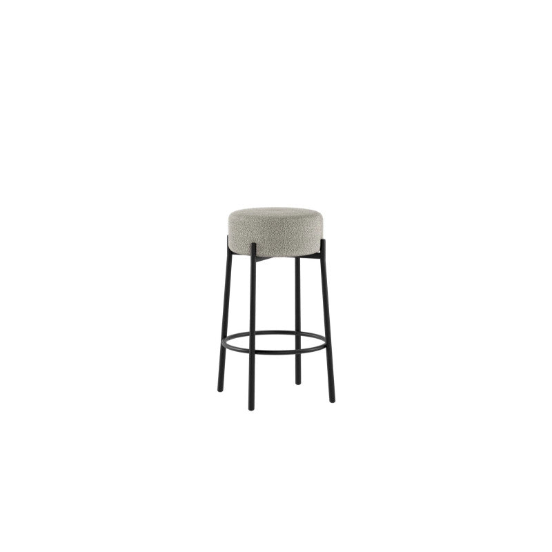 Sgabello rivestito in tessuto Gambe metallo verniciato Syd 41cm X 41cm H 67cm Stones