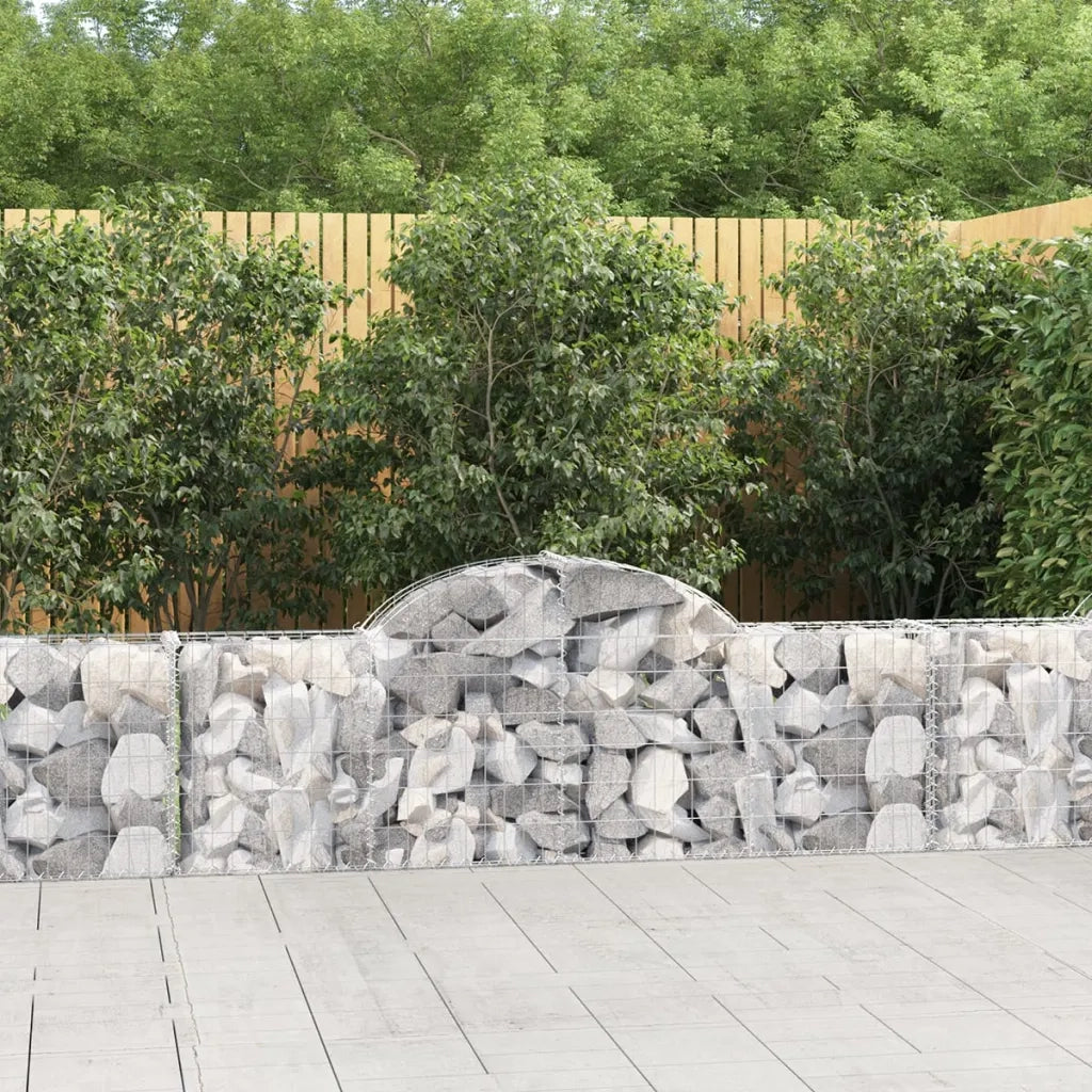 Cesti Gabbioni ad Arco 13 pz 200x30x60/80 cm Ferro Zincato 3146079