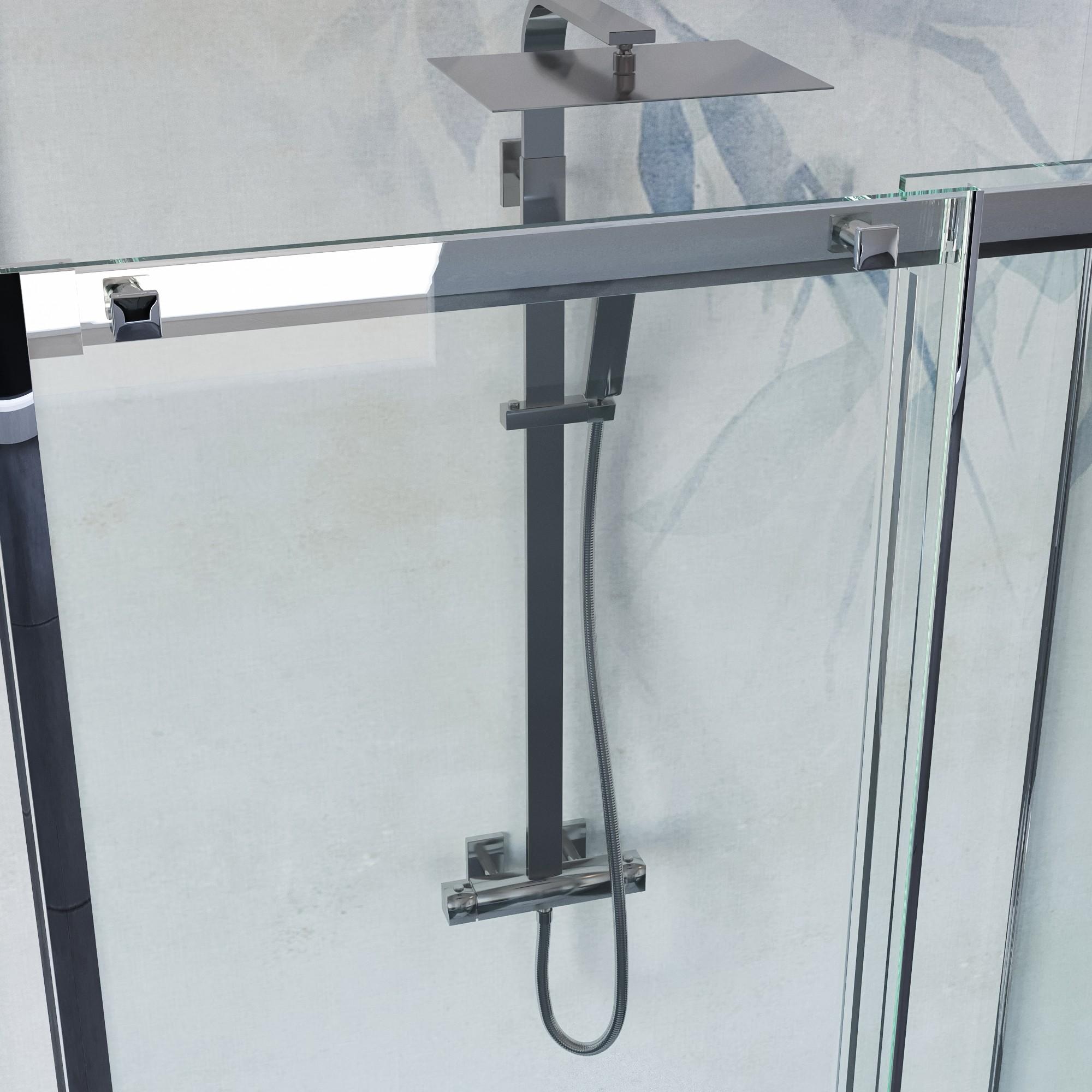 Porta Parete Doccia 160 cm 1 Anta Scorrevole in Cristallo Trasparente 8mm H200 Bonussi Eliane