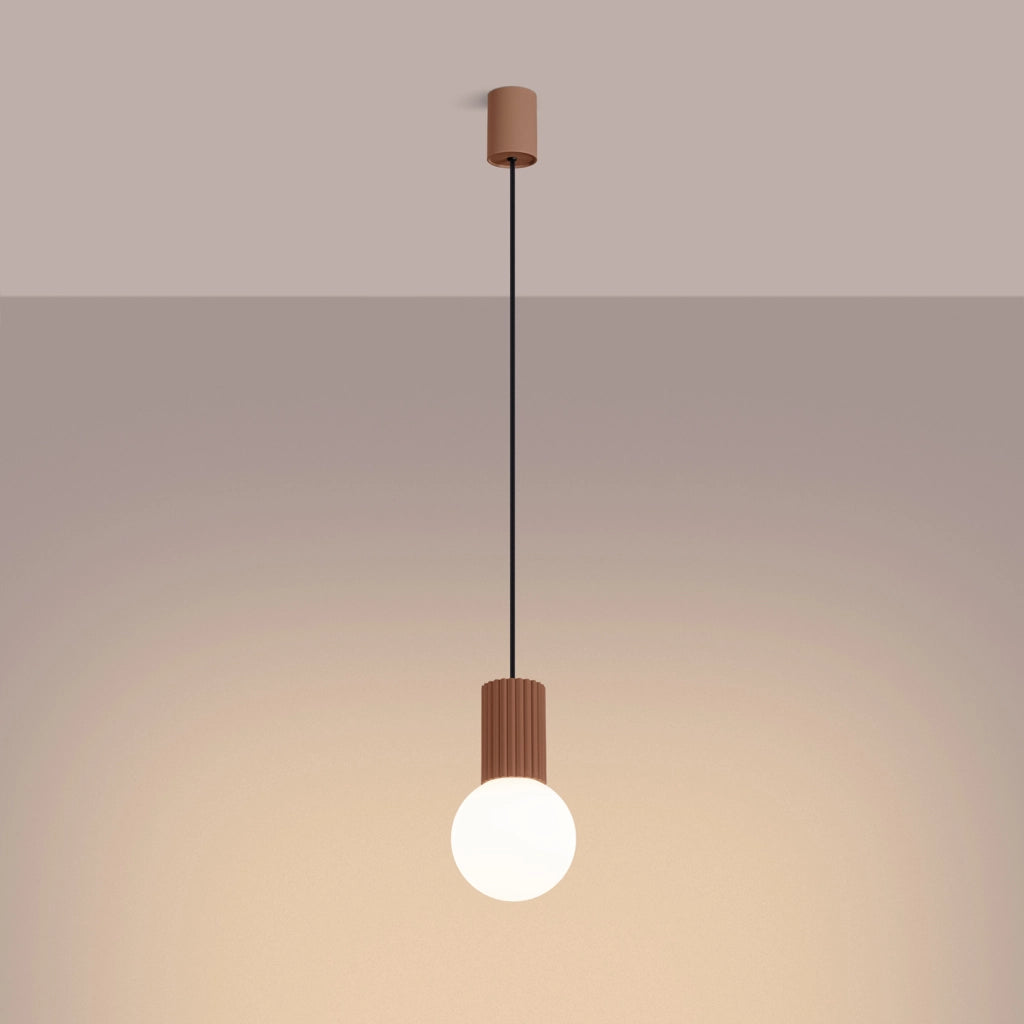 Lampada a sospensione SFERA vetro bianco mocca G9 Pure Lume