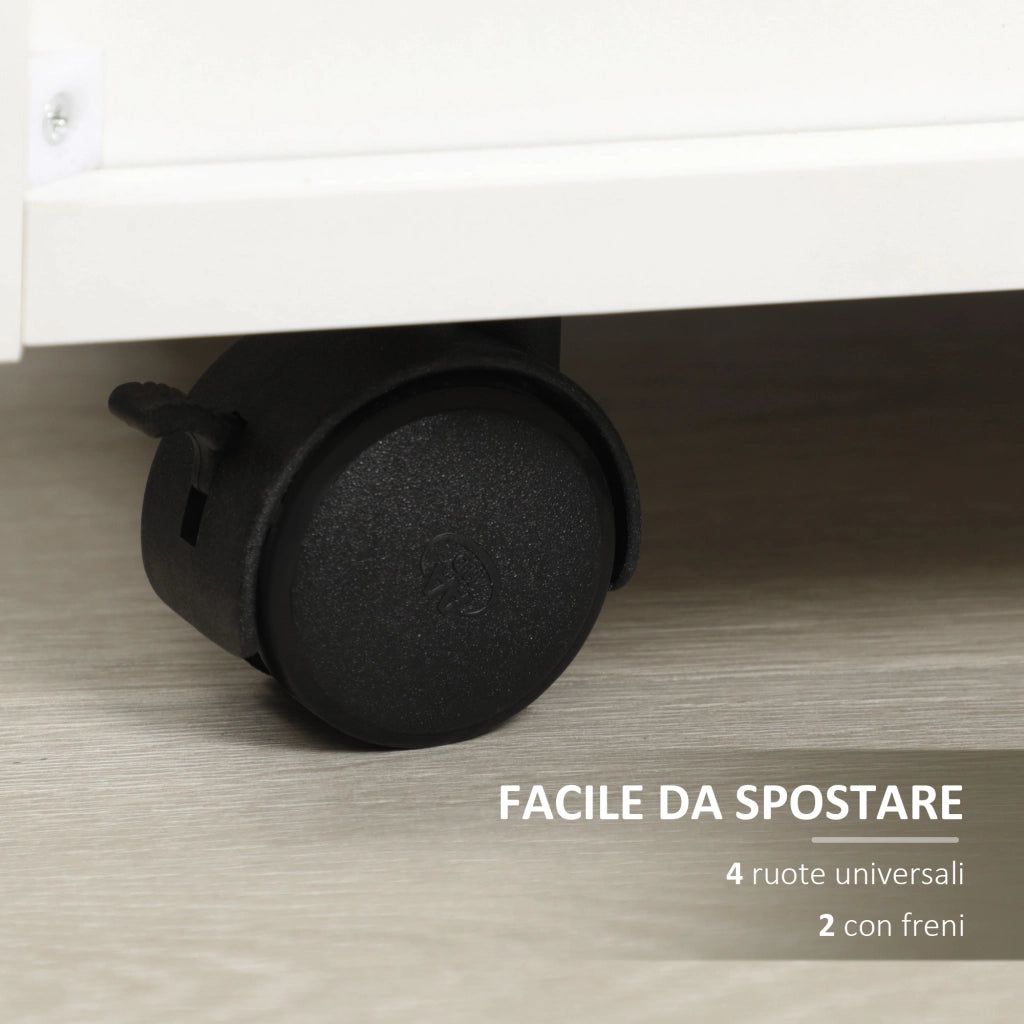 Cassettiera da Ufficio in Legno con 4 Cassetti ¨C Zephmum ¨C Bianco 40x36x65cm