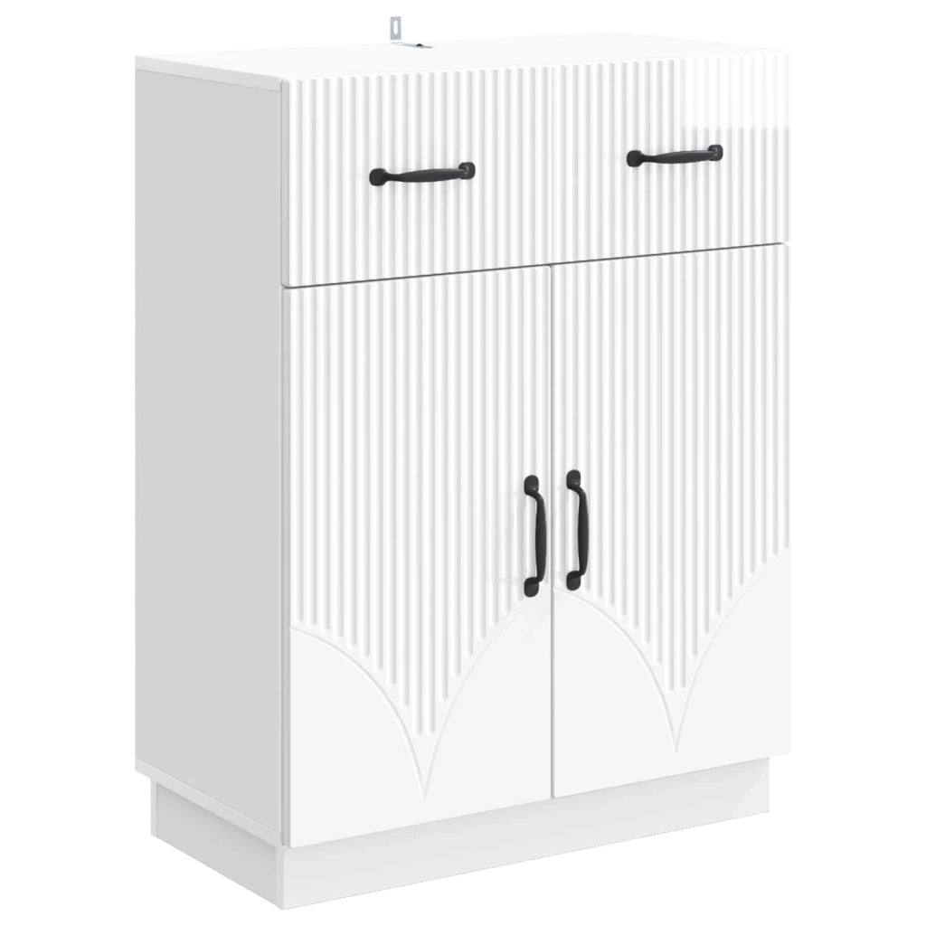 Credenza Bianco Lucido 66 x 34,5 x 87 cm Legno ingegnerizzato