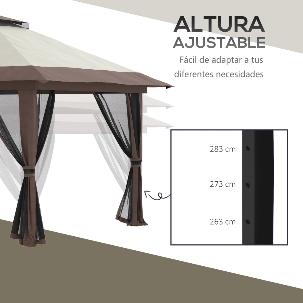 Tenda da giardino pieghevole ¨C zephmum ¨C Beige 4x4x2.8 m