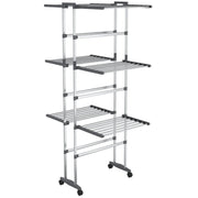 Stendibiancheria a 3 Livelli con Ruote Argento 60x70x129 cm CFW6171812