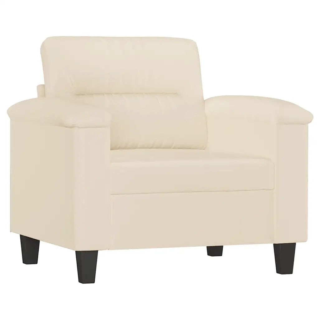Set Divani 4 pz con Cuscini Beige in Tessuto Microfibra 3202301