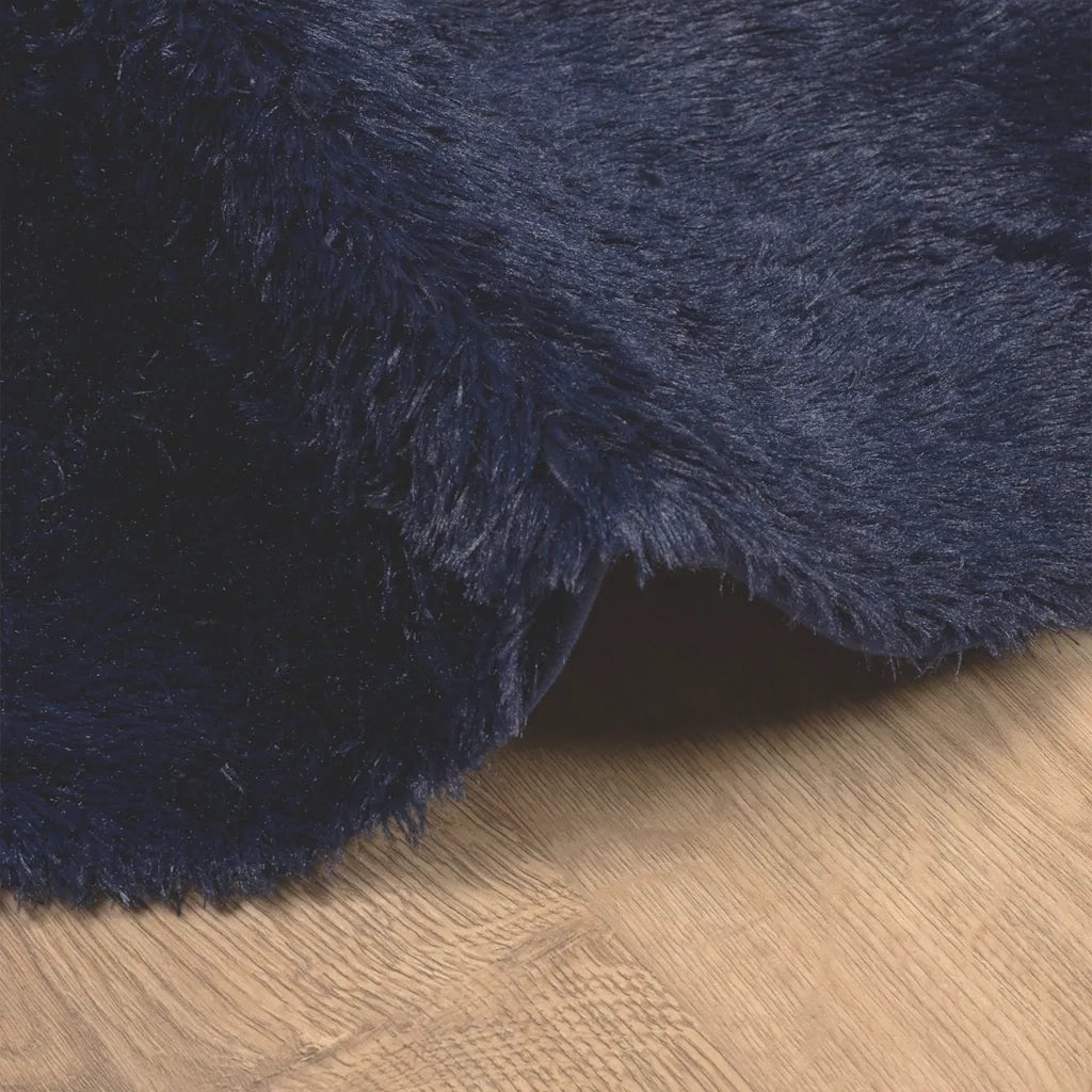 Tappeto Shaggy a Pelo Lungo NAVARRA Blu Marino 200x200 cm 4102923