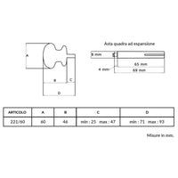 Maniglia su rosetta tonda SAGUATTI  221/60FQ in alluminio oro satinato