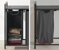 Mobile portabiancheria Valora 3 x 38L grigio e nero | Tre scomparti
