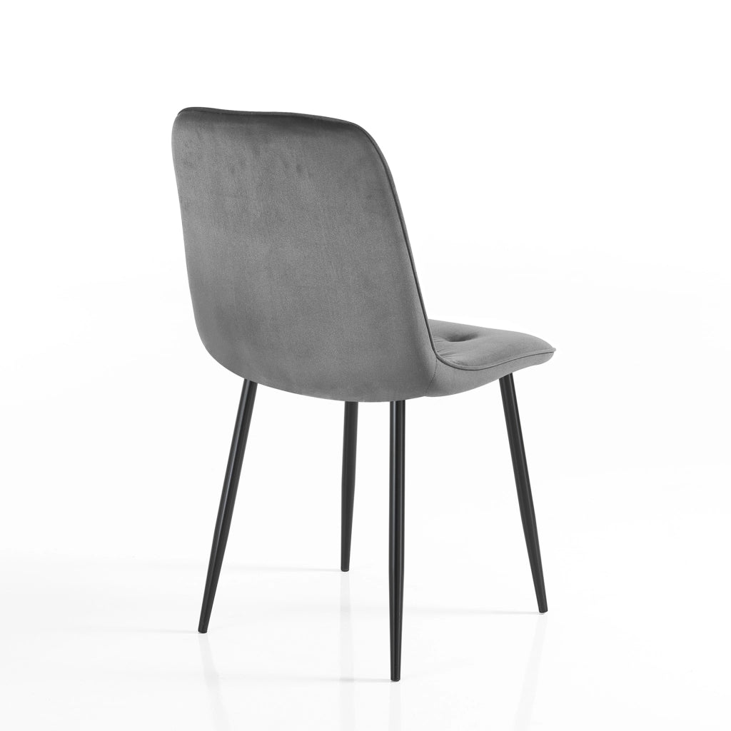 Sedia BRITT GREY in tessuto grigio con struttura in metallo nero