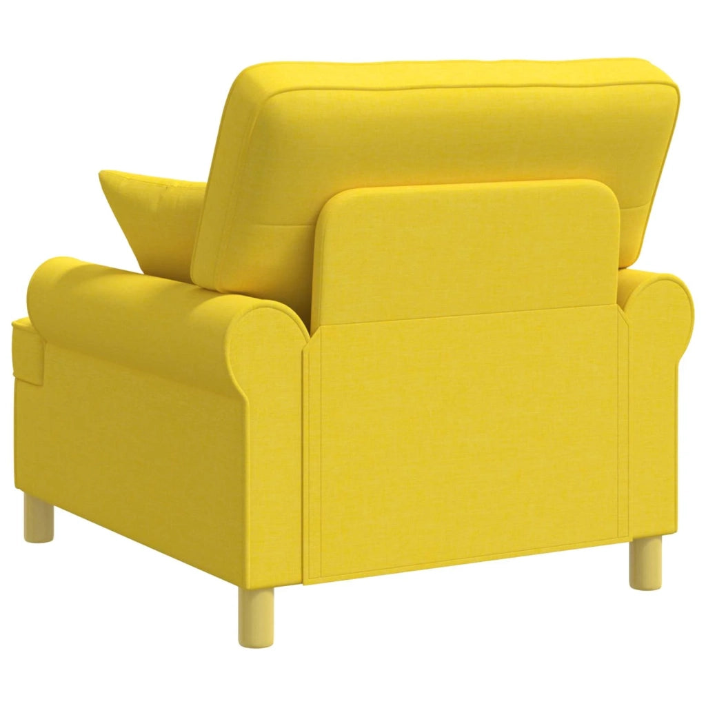 Poltrona XL con Cuscini Giallo Chiaro Tessuto 42043492