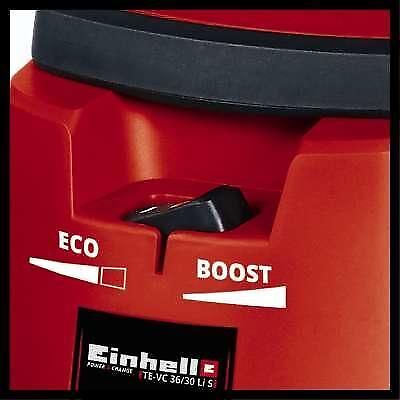 Einhell TE-VC 36/30 Li S-Solo 30 L Aspiratore a cilindro Secco e bagnato Sacchetto per la polvere