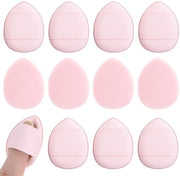 Set di applicatori per trucco 12 pezzi - Mini polveri per dita - Spons per fissaggio morbido - Rosa - Riciclabile - 4 x 3 cm - Applicatore per trucco