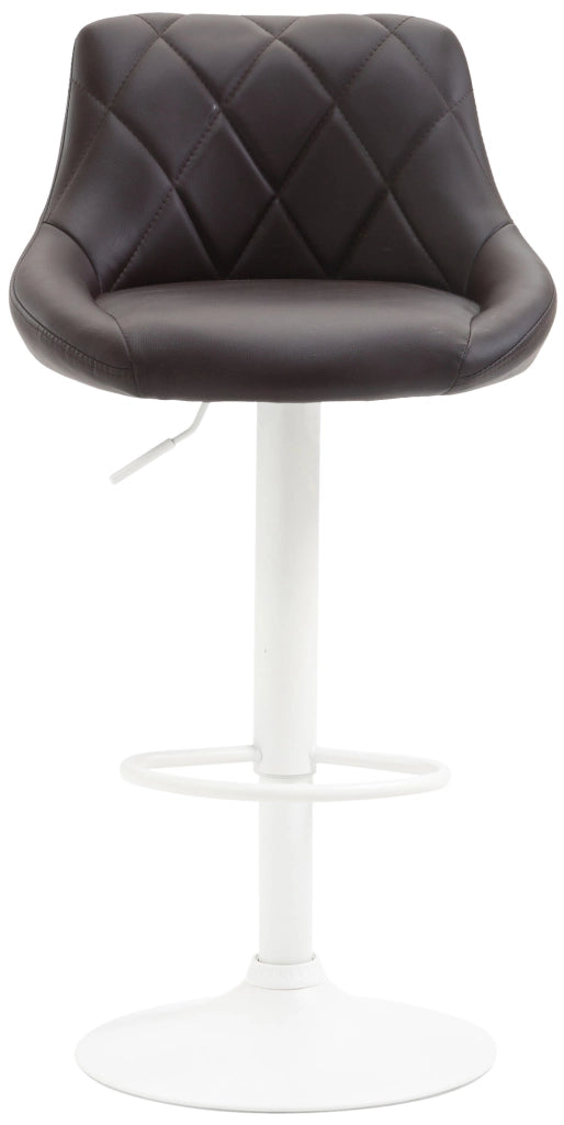 Sgabello Lazio in similpelle marrone,bianco