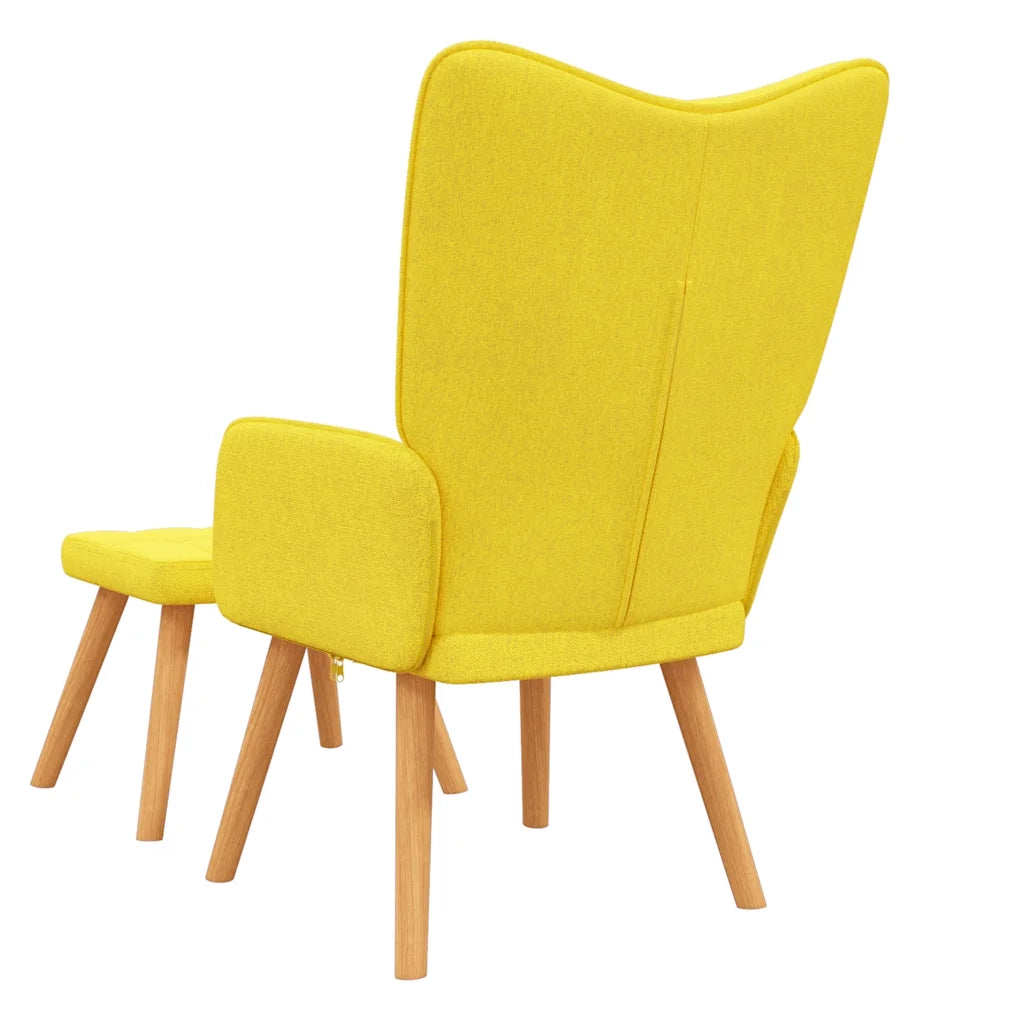 Poltrona Relax con Poggiapiedi Giallo Senape in Tessuto cod mxl 17740