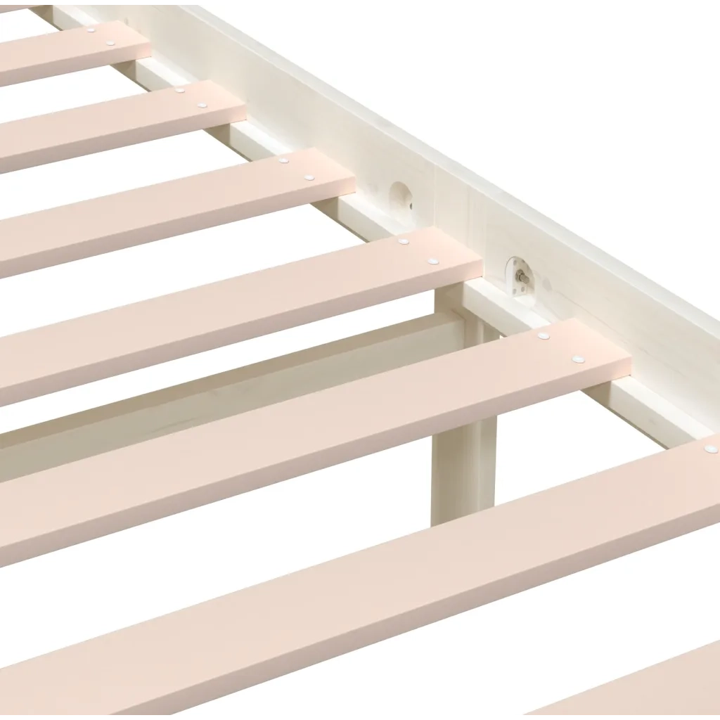 Giroletto-Struttura Letto Bianco in Legno Massello 160x200 cm 808675