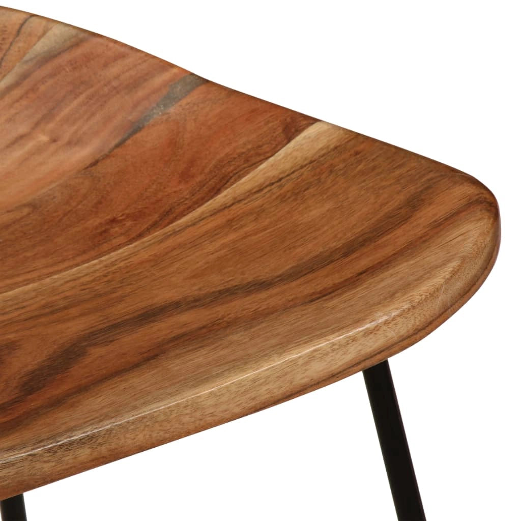 Set di due sgabelli da bar di design seduta in legno massello di acacia 1202088