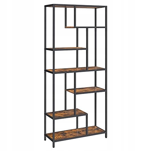 Libreria Valora LLS119B01 marrone rustico a 6 ripiani per soggiorno
