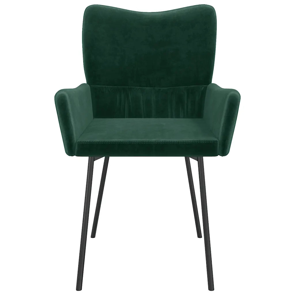 Sedie da Pranzo 2 pz Verde Scuro in Velluto cod mxl 18199