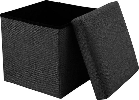 Banco con Cassetto - Hocker – Bancopieghevole con Spazio di Archiviazione 30 x 30 x 30 cm