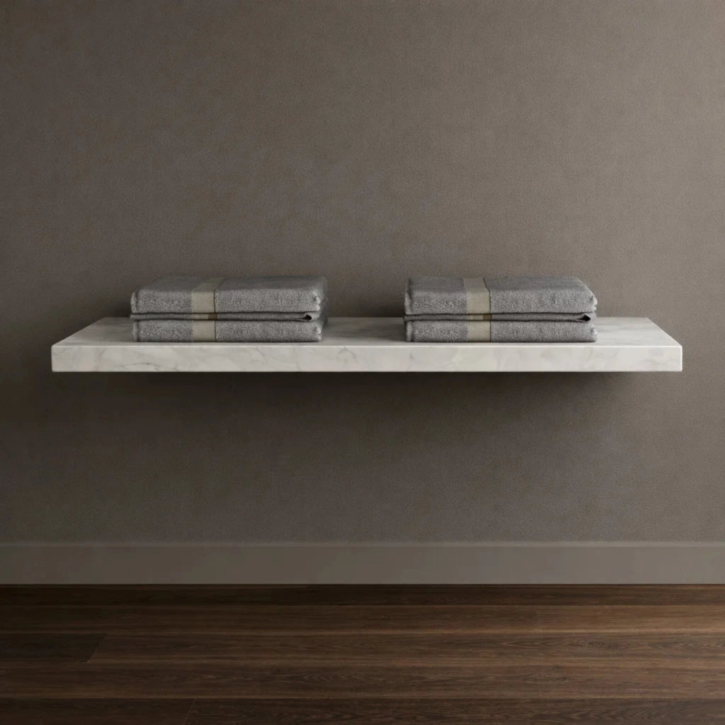 Mensola inferiore per lavabo sospeso freya in artificial stone colore bianco venato *** finitura- bianco, confezione 1