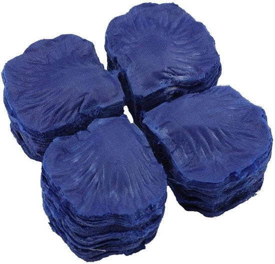 Mille pezzi di foglie di rosa in seta blu profondo, simili a fiori, decorazione di matrimonio.