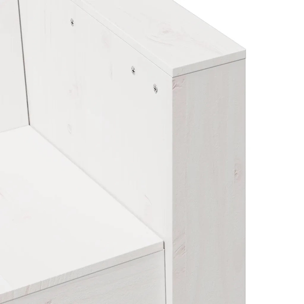 Divano Giardino 3 Posti-Sofa da Giardino-Divanetto da esterno Bianco 189x60x62 cm Legno Massello Pino