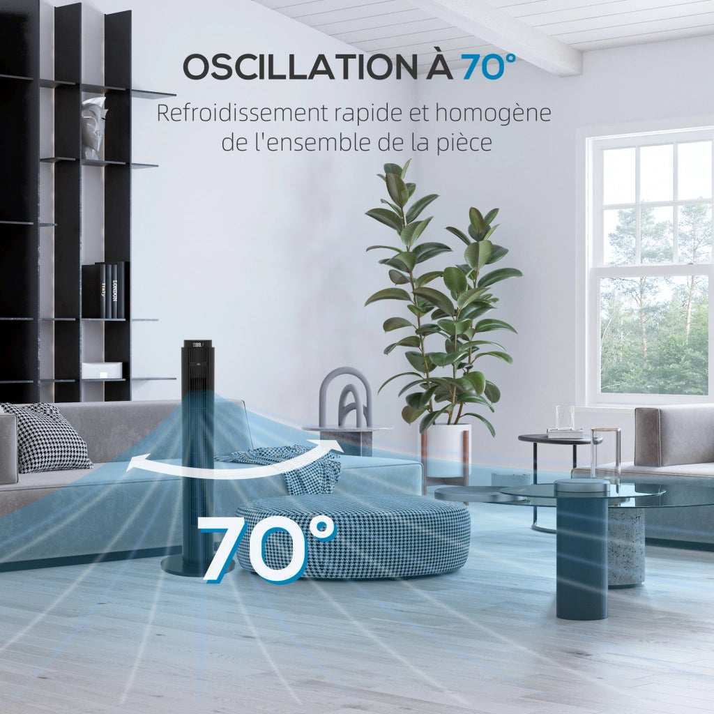 Ventilatore a colonna ¨C zephmum ¨C 31,5x31,5x96 cm nero