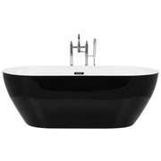 Vasca freestanding in acrilico sanitario Nero lucido singolo 170 x 80 cm ovale dal design moderno