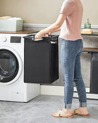 Mobiletto portabiancheria Valora a 2 scomparti, marrone rustico e nero